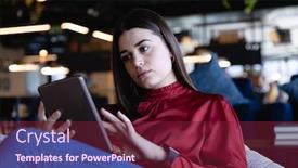  Presentation with social isolation - Presentation design with front-view-of-a-caucasian background and a violet colored foreground