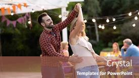  Presentation with family holding hands - Audience pleasing PPT layouts consisting of front-view-of-a-caucasian backdrop and a coral colored foreground