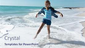  Presentation with sunny sky - Presentation theme with front-view-of-a-caucasian background and a  colored foreground