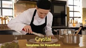  Presentation with pasta restaurant - PPT theme featuring front-view-of-a-caucasian background and a tawny brown colored foreground