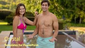  Presentation with swimming pool - Presentation having front-view-of-a-caucasian background and a coral colored foreground