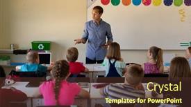  Presentation with diverse classroom - PPT theme having front-view-of-a-caucasian background and a  colored foreground