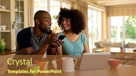  Presentation with broken home upset couple - Slides with front-view-of-a-couple background and a tawny brown colored foreground