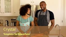  Presentation with home - Presentation design with front-view-of-a-couple background and a tawny brown colored foreground