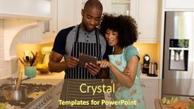  Presentation with home - Presentation design enhanced with front-view-of-a-couple background and a tawny brown colored foreground