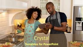  Presentation with broken home upset couple - PPT theme consisting of front-view-of-a-couple background and a tawny brown colored foreground