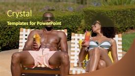  Presentation with soil shovel in the garden - Presentation theme with front-view-of-a-couple background and a  colored foreground