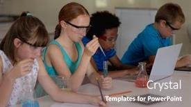  Presentation with diverse children - Colorful slide set enhanced with front-view-of-a-diverse backdrop and a violet colored foreground