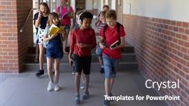  Presentation with pupils reading - Presentation consisting of front-view-of-a-diverse background and a dark gray colored foreground