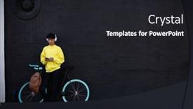  Presentation with wall street - Colorful slide deck enhanced with front-view-of-a-fashionable backdrop and a dark gray colored foreground