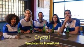  Presentation with multi sports - Slides having front-view-of-a-group background and a tawny brown colored foreground