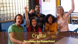  Presentation with multi sports - Beautiful theme featuring front-view-of-a-group backdrop and a tawny brown colored foreground