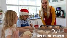  Presentation with christmas baking - Presentation theme featuring their kitchen at christmas time background and a violet colored foreground