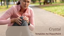 Presentation with knee pain - PPT layouts featuring front-view-of-a-mature background and a soft green colored foreground