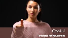  Presentation with virtual hand - Slide set consisting of front-view-of-a-mixed background and a tawny brown colored foreground