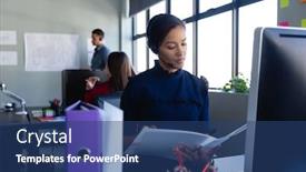  Presentation with front office - Beautiful theme featuring front-view-of-a-mixed backdrop and a ocean colored foreground