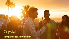  Presentation with multi ethnic group - Audience pleasing PPT layouts consisting of front-view-of-a-multi backdrop and a tawny brown colored foreground