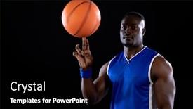  Presentation with team player - Colorful slide set enhanced with front-view-of-a-muscular backdrop and a black colored foreground