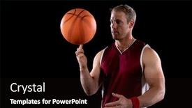  Presentation with team player - Slide set with front-view-of-a-muscular background and a wine colored foreground