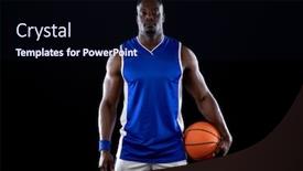  Presentation with team player - Amazing presentation design having front-view-of-a-muscular backdrop and a wine colored foreground