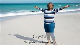  Presentation with blue sky - Slide set having front-view-of-a-senior background and a light gray colored foreground