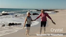  Presentation with senior couple - Presentation design consisting of front-view-of-a-senior background and a coral colored foreground