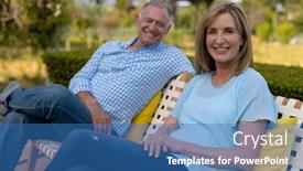  Presentation with senior couple - Presentation theme consisting of front-view-of-a-senior background and a teal colored foreground