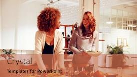  Presentation with thanksgiving - Audience pleasing presentation design consisting of front view of a young mixed race woman and a young caucasian woman setting the table for thanksgiving dinner with dishes of food in the dining room at home backdrop and a red colored foreground