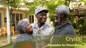  Presentation with home garden - Slide deck having front-view-of-a-young background and a tawny brown colored foreground