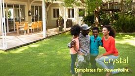  Presentation with kneeling - Amazing slide deck having front-view-of-a-young backdrop and a tawny brown colored foreground