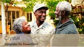  Presentation with home garden - Slide deck with front-view-of-a-young background and a coral colored foreground