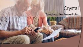  Presentation with retirement - Colorful presentation design enhanced with front view of active senior backdrop and a soft green colored foreground