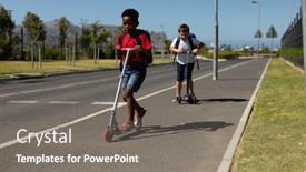  Presentation with pavement - Beautiful PPT theme featuring front-view-of-an-african backdrop and a gray colored foreground