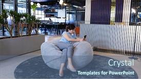  Presentation with front office - Slides with front-view-of-an-asian background and a ocean colored foreground