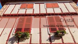  Presentation with traditional - PPT layouts having front-view-of-basque-traditional background and a coral colored foreground