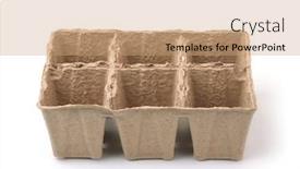  Presentation with biodegradable pot - PPT layouts having front-view-of-biodegradable-pulp background and a coral colored foreground
