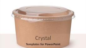  Presentation with lid - Slide set consisting of front-view-of-brown-disposable background and a coral colored foreground