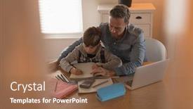  Presentation with caring - PPT theme enhanced with front-view-of-caring-father background and a tawny brown colored foreground