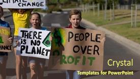  Presentation with road signs - Colorful slide set enhanced with front-view-of-caucasian-male backdrop and a tawny brown colored foreground