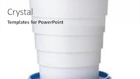  Presentation with reusable cup - Colorful slide set enhanced with front-view-of-collapsible-reusable backdrop and a white colored foreground