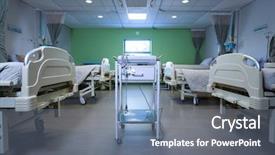  Presentation with endoscopy - Amazing PPT theme having front view of endoscopy cart backdrop and a gray colored foreground