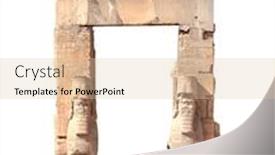  Presentation with ancient iran - Beautiful slide set featuring front-view-of-gate backdrop and a lemonade colored foreground