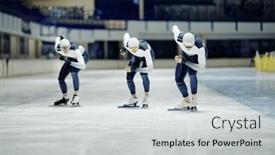  Presentation with rink - PPT layouts enhanced with front-view-of-group background and a light gray colored foreground