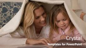  Presentation with social isolation - PPT layouts with front-view-of-happy-mother background and a tawny brown colored foreground