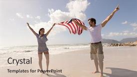  Presentation with free american flag - Theme with front view of happy young background and a lemonade colored foreground