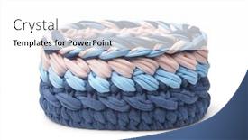  Presentation with storage - Slide deck consisting of front-view-of-knitted-round background and a white colored foreground