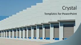  Presentation with docks - Presentation theme enhanced with front view of loading docks background and a light gray colored foreground