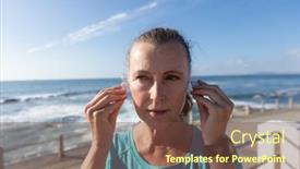  Presentation with sunny sky - Slide deck featuring front-view-of-mature-middle background and a  colored foreground