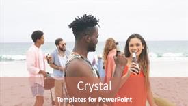  Presentation with ethnic - Slide deck having front-view-of-multi-ethnic background and a coral colored foreground