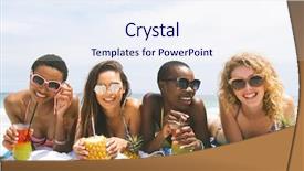  Presentation with ethnic - Beautiful slide set featuring front view of multi ethnic backdrop and a sky blue colored foreground